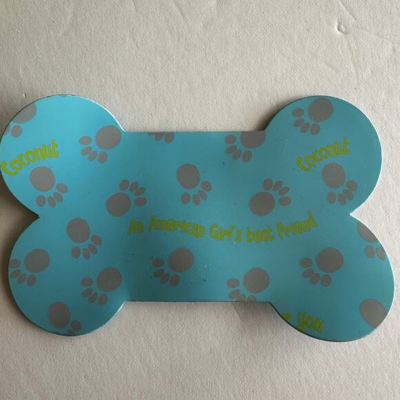 American Girl Doll Coconut the Dog Misc Accessories with Dog Dish Mat and Book - Picture 3 of 6